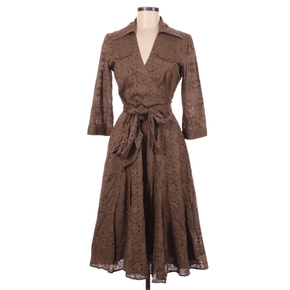 Cabi, Brown Eyelet Dress